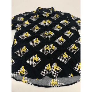 MTV Music Television Button Down Shirt Short Sleeve Multicolor S Men's A52